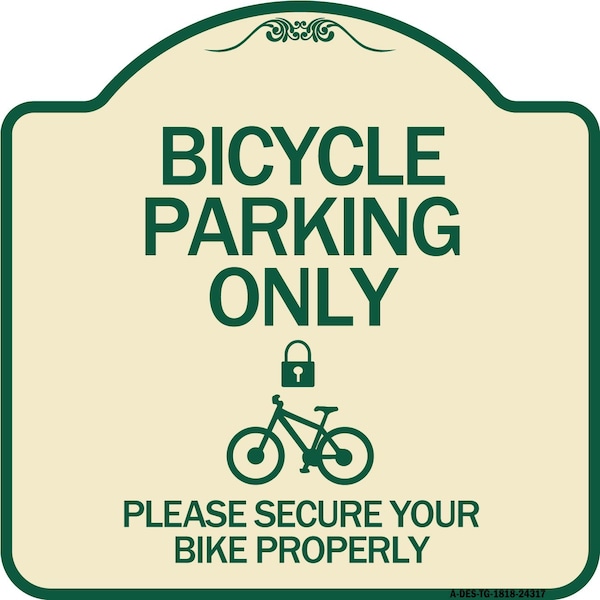 Signmission Bicycle Parking Please Secure Your Bike Properly Heavy-Gauge Aluminum Sign, 18" x 18", TG-1818-24317 A-DES-TG-1818-24317 - main